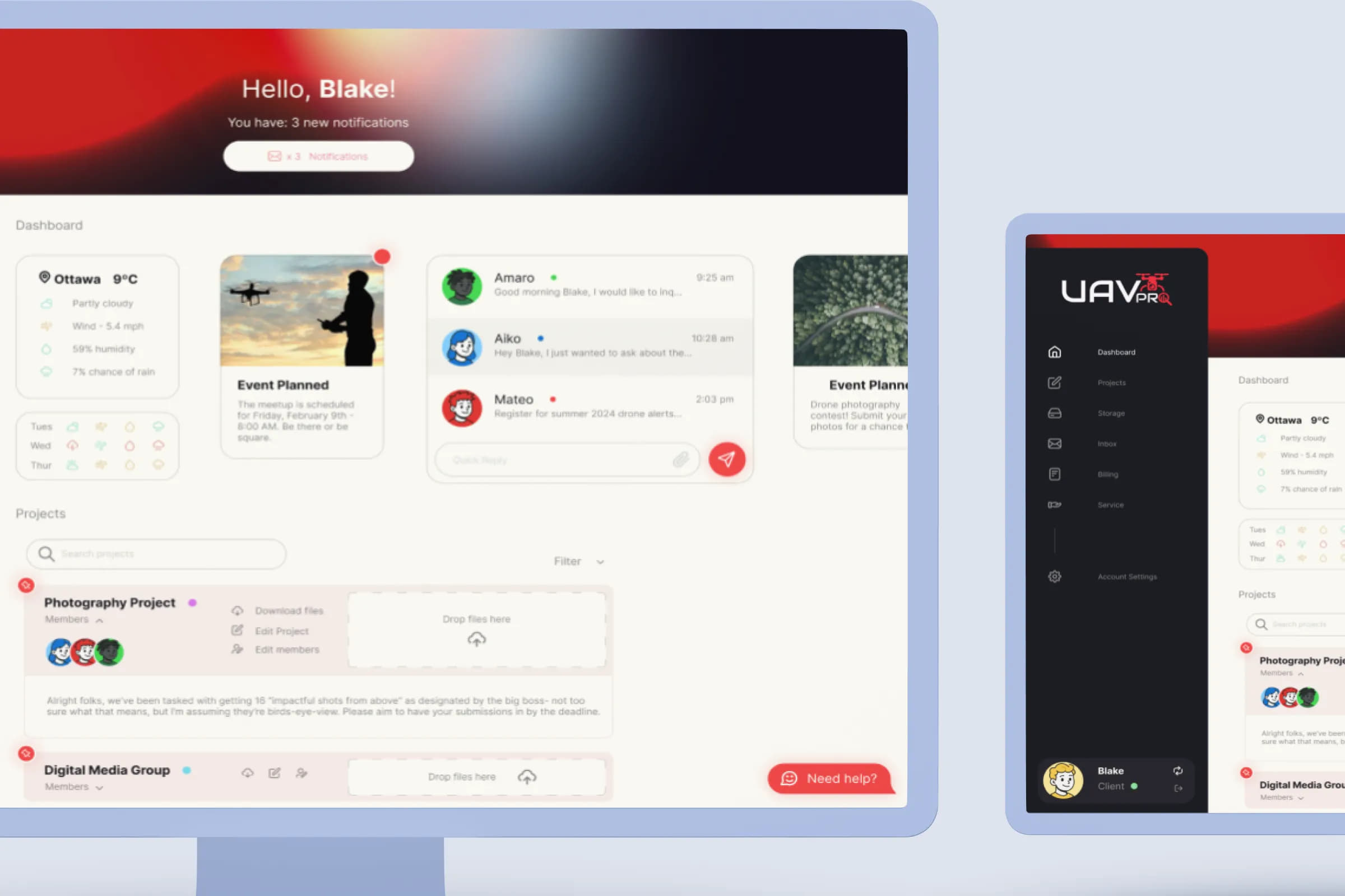 UAVPro Dashboard Design