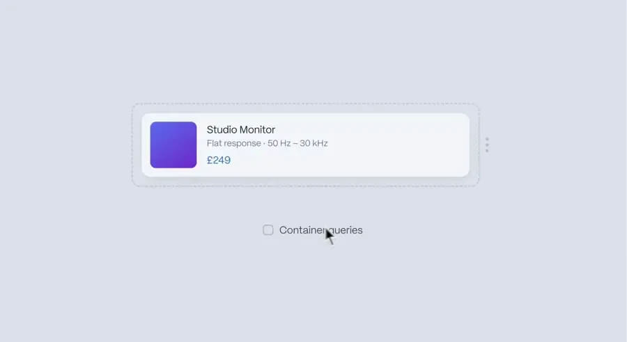 Container Query Responsive Card