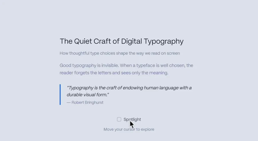 Spotlight Cursor Effect